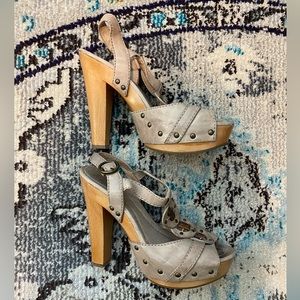 Frye wooden platform sandals